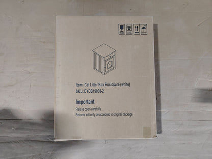 Wooden Pet House Cat Litter Box Enclosure with Drawer, Side