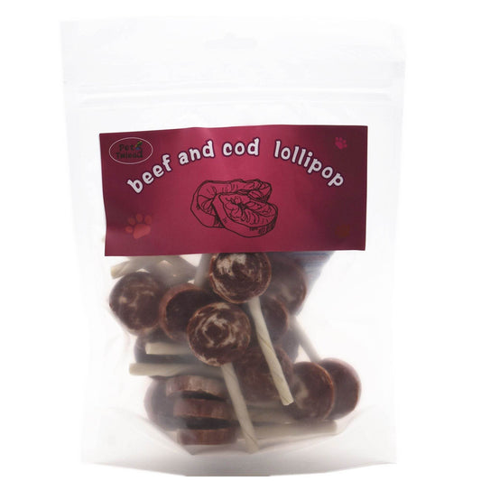 Purrfect Pet Kingdom Healthy Teeth Dog Chews - Beef & Cod Lollipops Cod And Beef Lollipop Dog Food Purrfect Pet Kingdom