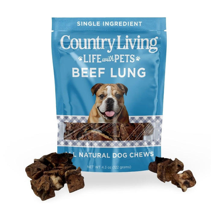 Dog Treats Beef Lung Slices All Natural Crunchy 8oz Bag premium collection asset view 1