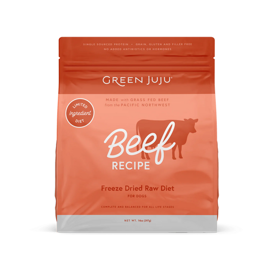 Green Juju Beef Recipe Freeze Dried Dog Food 14oz 🥩
