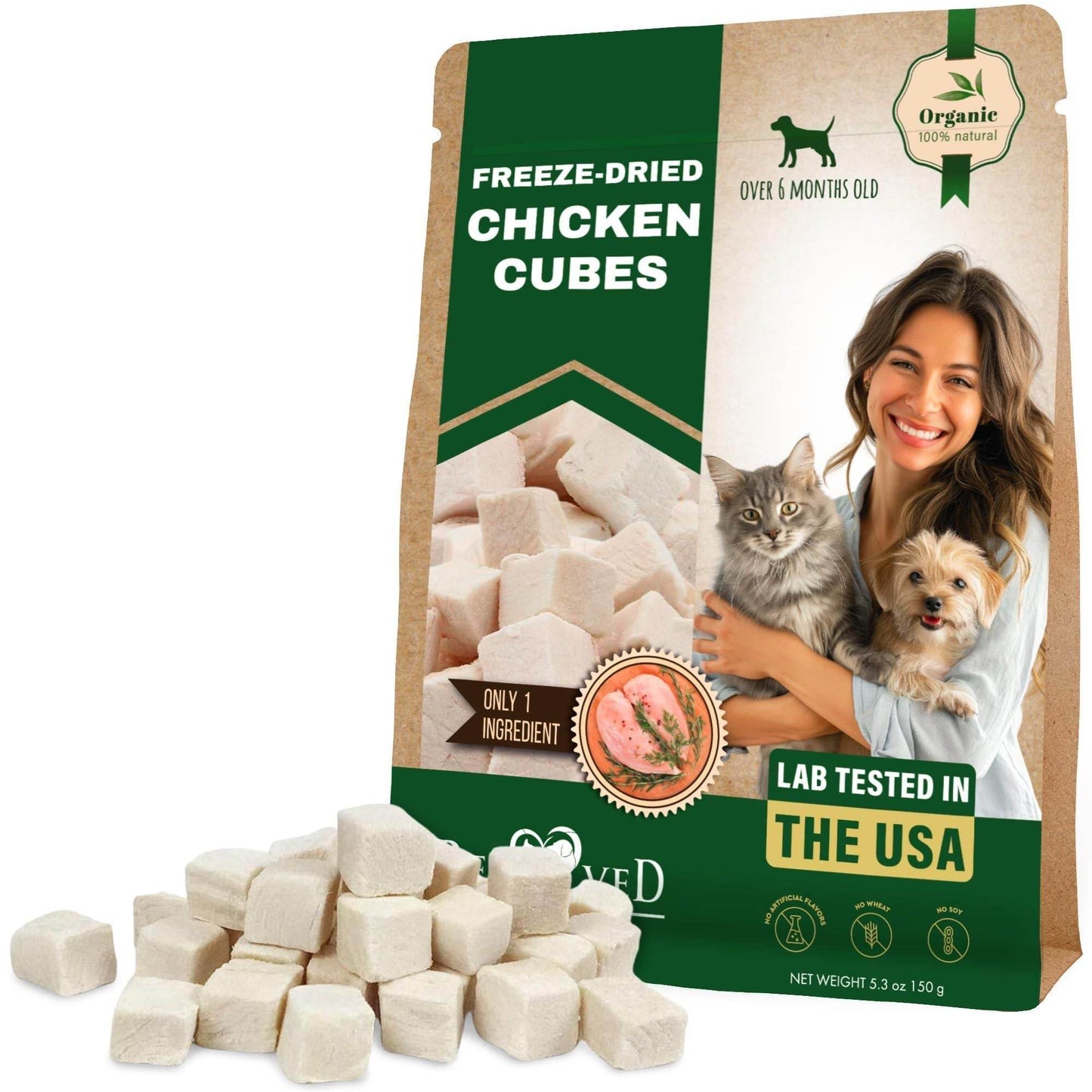 Purrfect Pet Kingdom Organic Freeze Dried Chicken Cubes Beloved Pets Purrfect Pet Kingdom