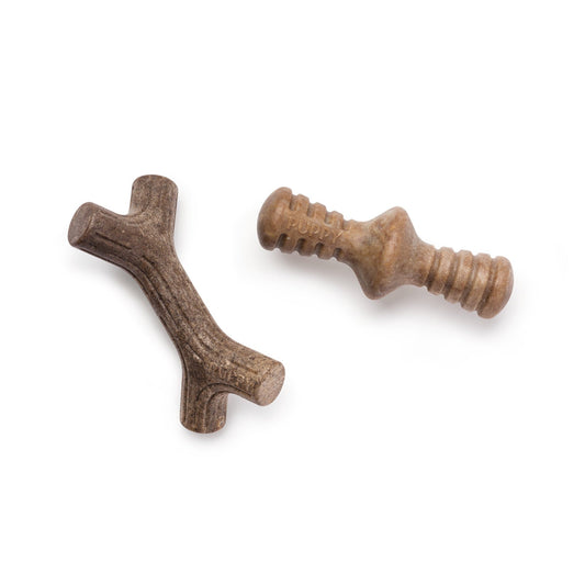 Puppy Chew Toy Combo 2pk Maplestick Zaggler Benebone 🐶