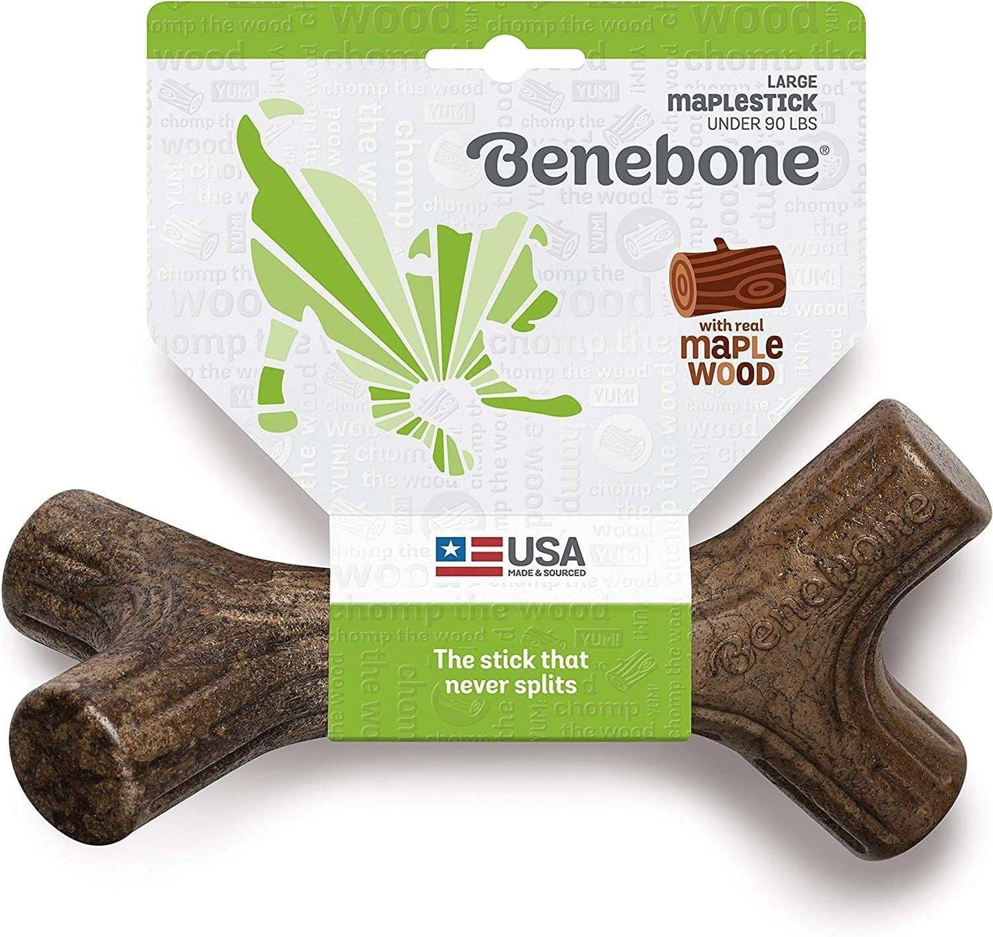 Bene Bone MapleStick for heavy chewers, a safe dog bone for heavy chewers made in the USA