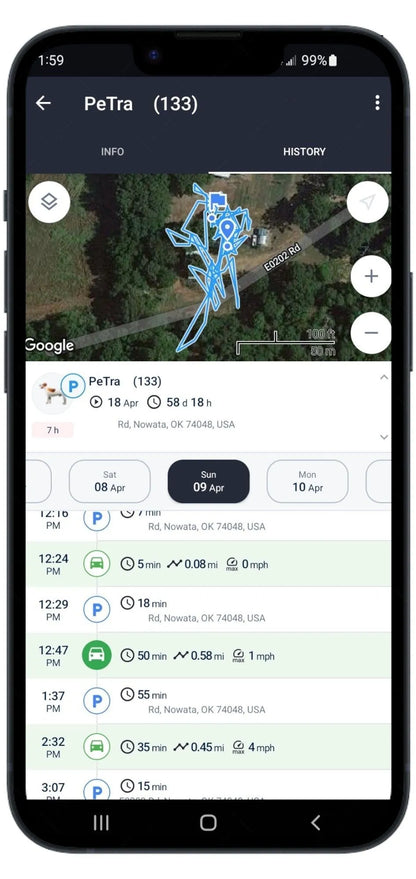 Berry Charmz - Collar Mounted Realtime Pet Locator GPS Portable Rechargeable Tracker Size:L