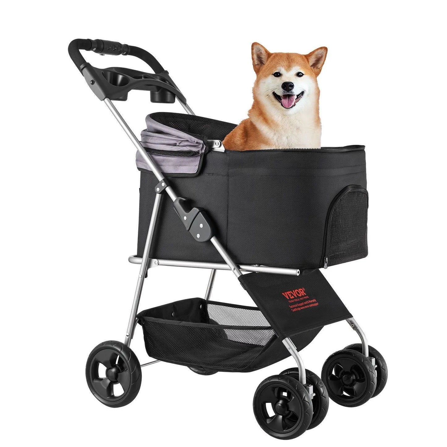 Berry Charmz - Pet Stroller -  35 lbs Weight Capacity, Foldable Dog Stroller Cart, 4 Wheels Cats Pram with Detachable Carr...