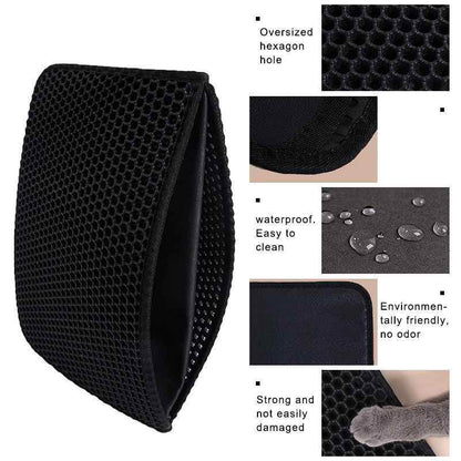 Best cat litter mat for tracking by Purrfect Pet Kingdom with oversized hexagon holes and waterproof design