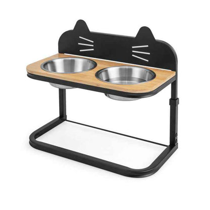 Purrfect Pet Kingdom Best Elevated Food Bowls for Pets Style B Black & Natural Purrfect Pet Kingdom