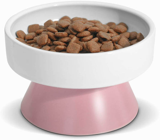 Purrfect Pet Kingdom Gourmet Raised Cat Bowl - Best Feeding Bowl for Cats 🚀 pink Purrfect Pet Kingdom