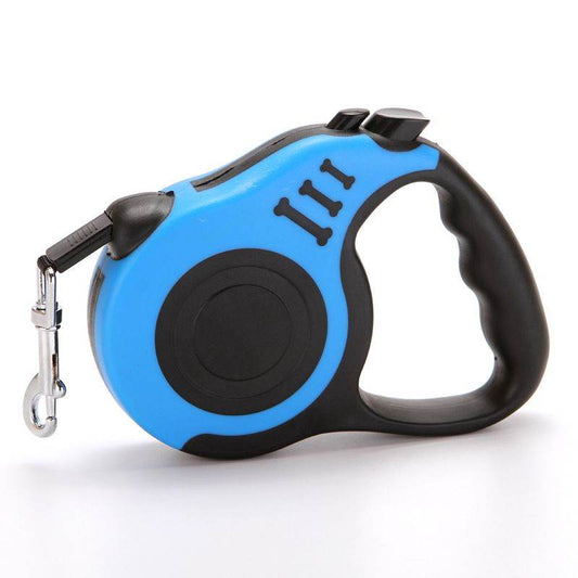 Purrfect Pet Kingdom retractable best leash for small and medium dogs with ergonomic handle in blue and black