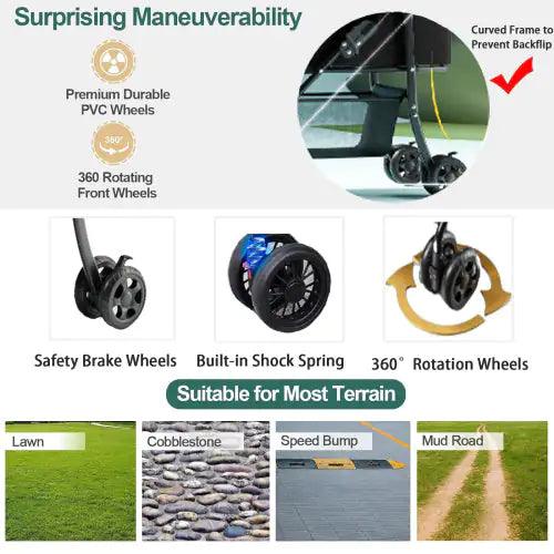 MANDOTOS best portable pet stroller carrier with durable wheels and 360-degree rotation for all terrains
