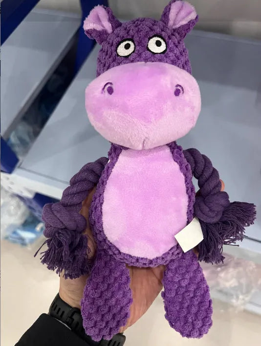 Best YouTube Store - Pet Plush Sound Cotton Rope Toys Interactive Tug Of War - 0