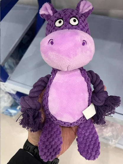 Best YouTube Store - Pet Plush Sound Cotton Rope Toys Interactive Tug Of War - 0