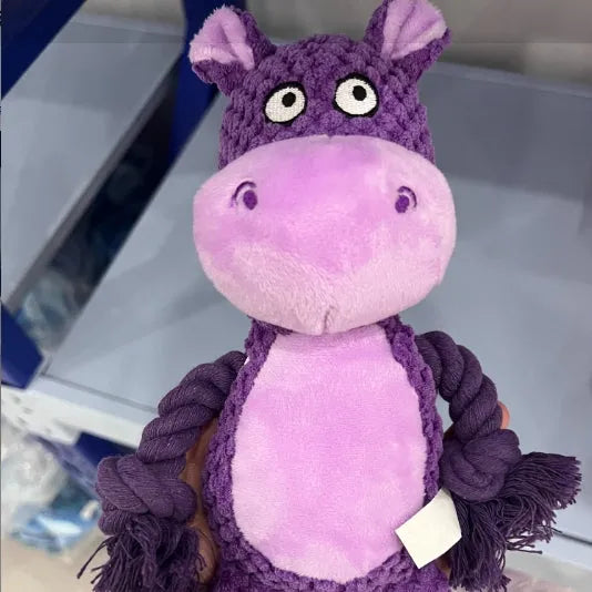 Best YouTube Store - Pet Plush Sound Cotton Rope Toys Interactive Tug Of War - 0