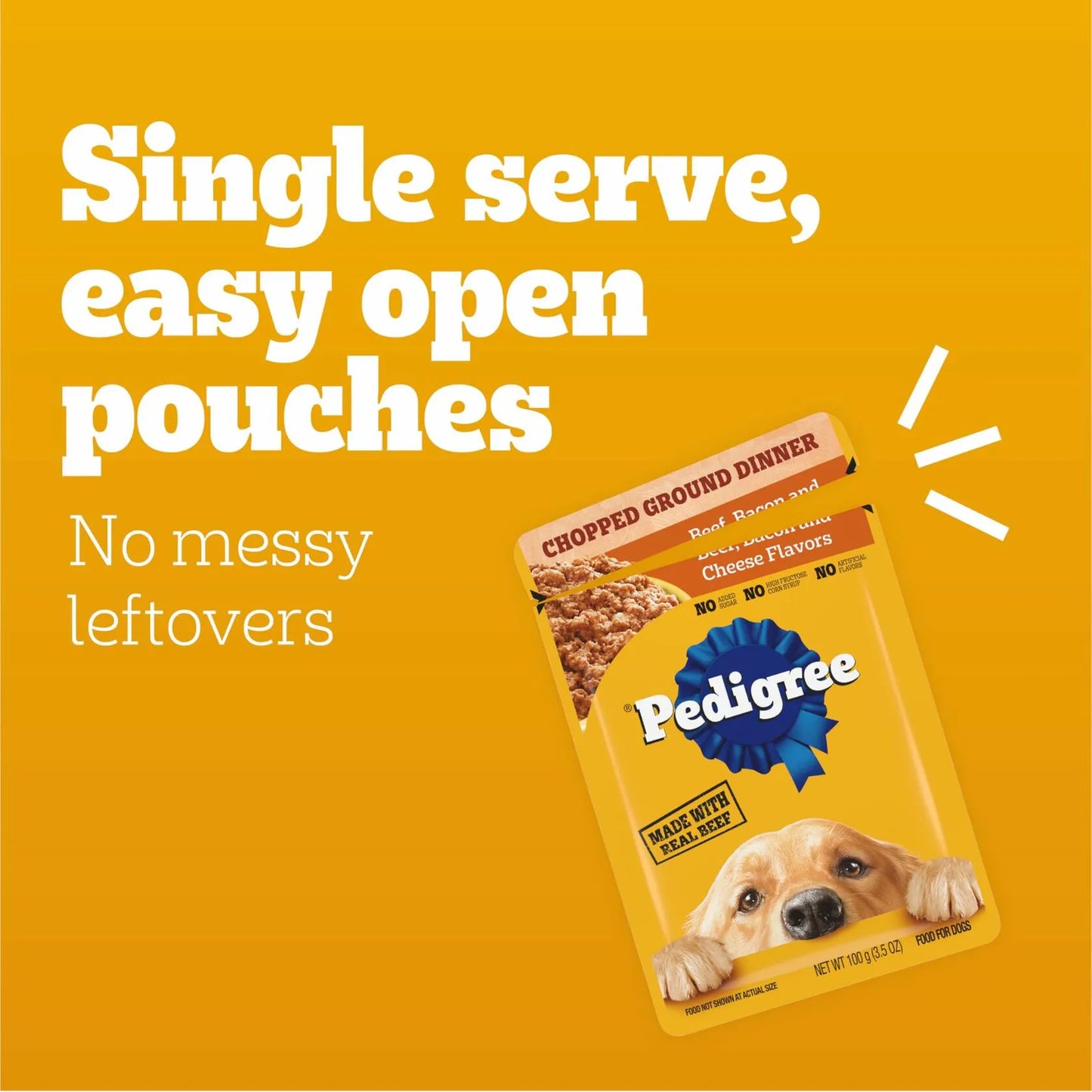 BestBy11/25 Pedigree Adult Soft Wet Dog Food in beef, bacon, and cheese flavor by Deal US, 10.34 oz pack for dogs.