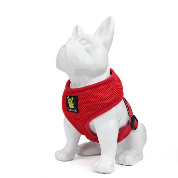 EcoBark Chery Red Dog Harness - Over-the-Head Soft Mesh Dog