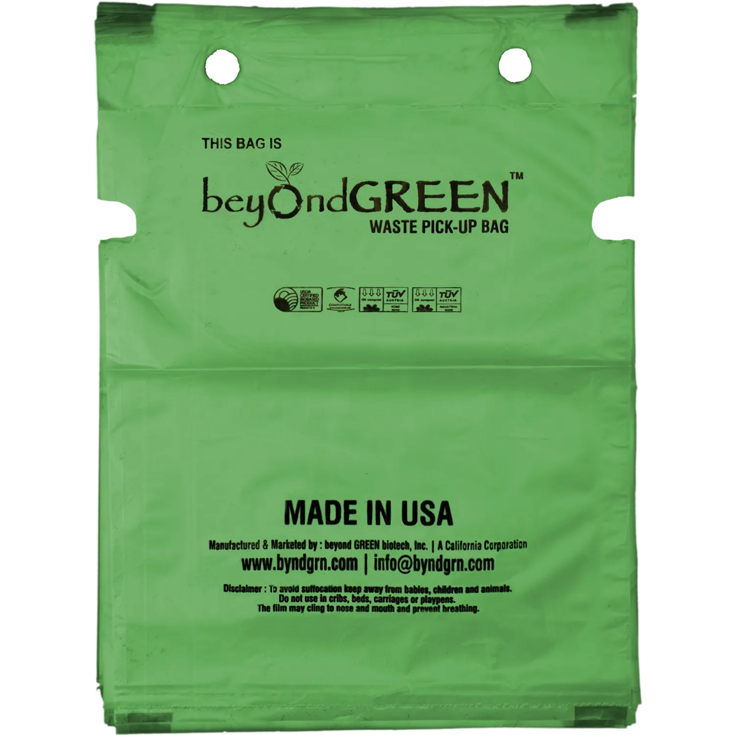 beyondGREEN Dog Waste Bags by Purrfect Pet Kingdom, single-pull dispenser refill pack, available in 1 pack of 100 bags.