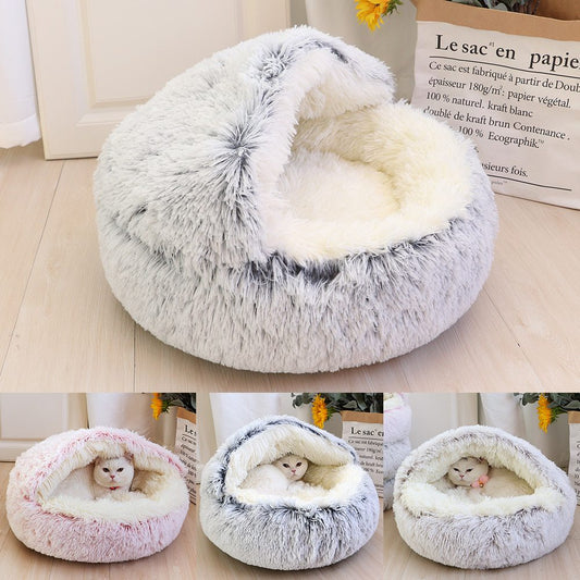 Deep Sleep Half-pack Semi-enclosed Dual-use Plush Round Pet