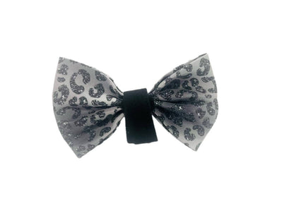 You’re So Glam Leopard Silver Ombre Bow Tie Dog Collar Attachment