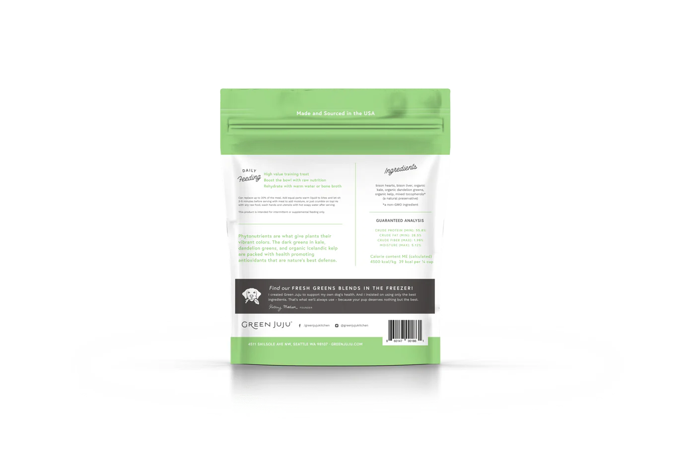 Green Juju Freeze Dried Bison Green Whole Food Bites (6OZ) - Freeze Dried Treats - The Family Pet