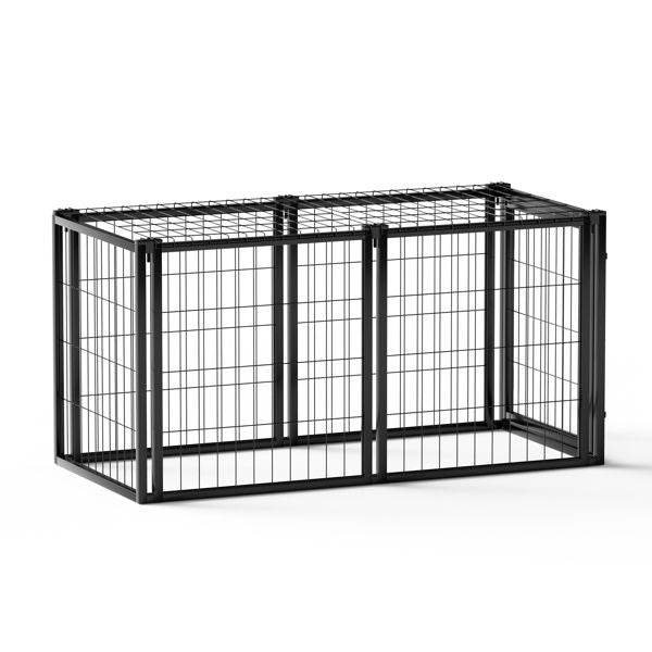 Purrfect Pet Kingdom Black Metal Dog Crate Indoor - Purrfect Pet Kingdom