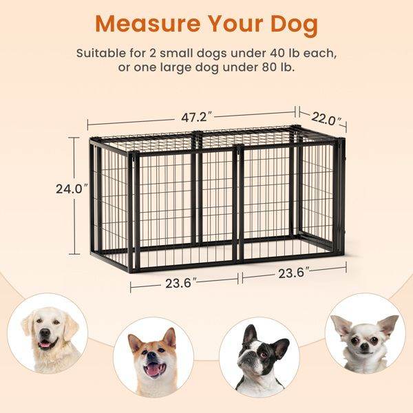 Purrfect Pet Kingdom Black Metal Dog Crate Indoor - Purrfect Pet Kingdom