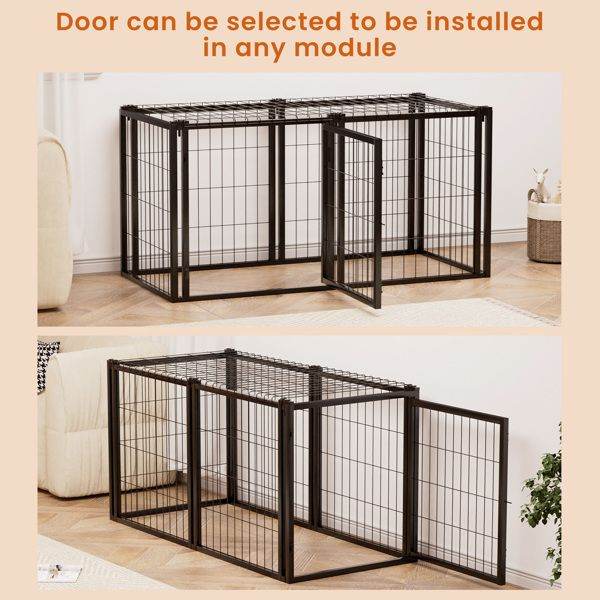 Purrfect Pet Kingdom Black Metal Dog Crate Indoor - Purrfect Pet Kingdom