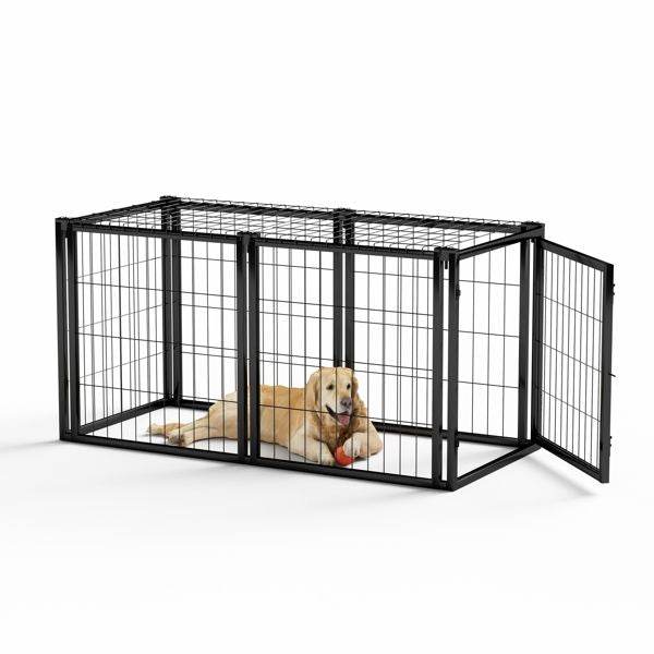 Purrfect Pet Kingdom Black Metal Dog Crate Indoor - Purrfect Pet Kingdom