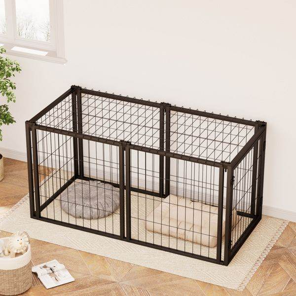 Purrfect Pet Kingdom Black Metal Dog Crate Indoor - Purrfect Pet Kingdom