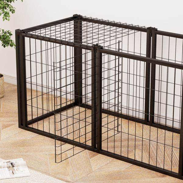Purrfect Pet Kingdom Black Metal Dog Crate Indoor - Purrfect Pet Kingdom
