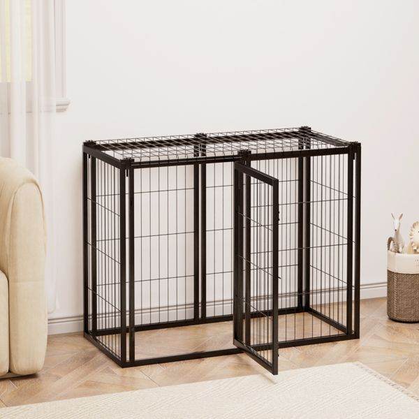Purrfect Pet Kingdom Black Metal Dog Crate Indoor - Purrfect Pet Kingdom