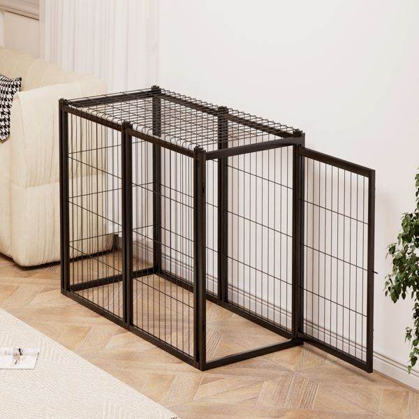 Purrfect Pet Kingdom Black Metal Dog Crate Indoor - Purrfect Pet Kingdom