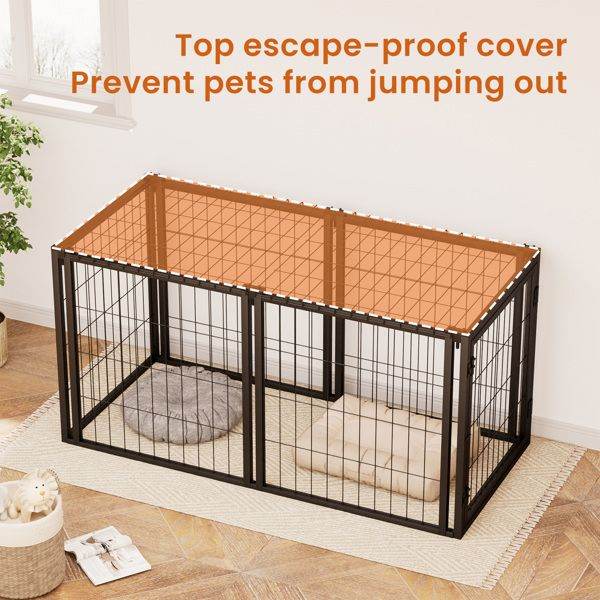 Purrfect Pet Kingdom Black Metal Dog Crate Indoor - Purrfect Pet Kingdom