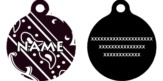 Bandana Black HD Dog ID Tag