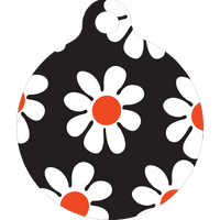 Black Daisy HD Dog ID Tag