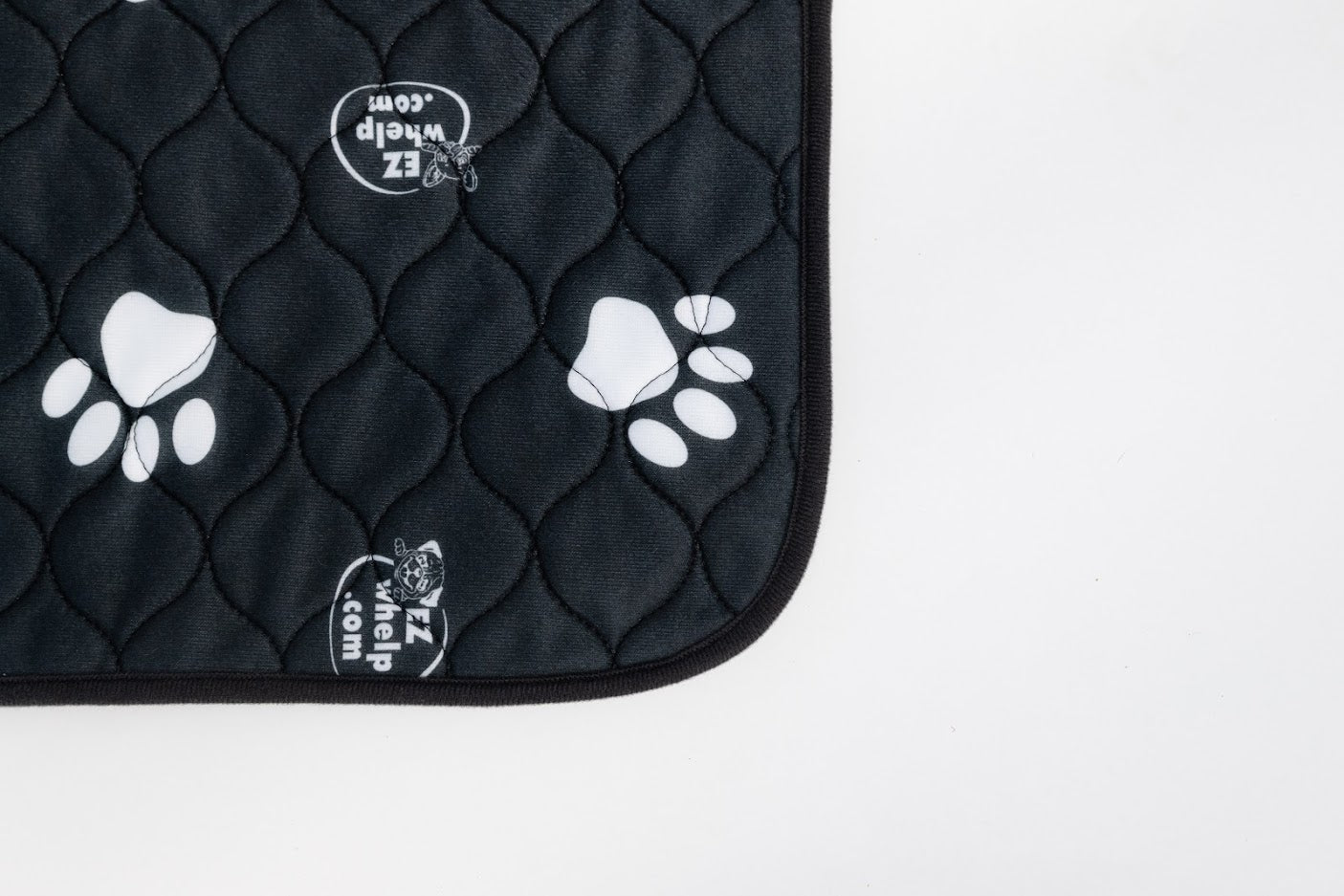 Black & White Slip Resistant Paw Print Pad/Mat, 2 Pack - Dog Crate Blanket - EZwhelp - 24" x 48" - 2Bw2448