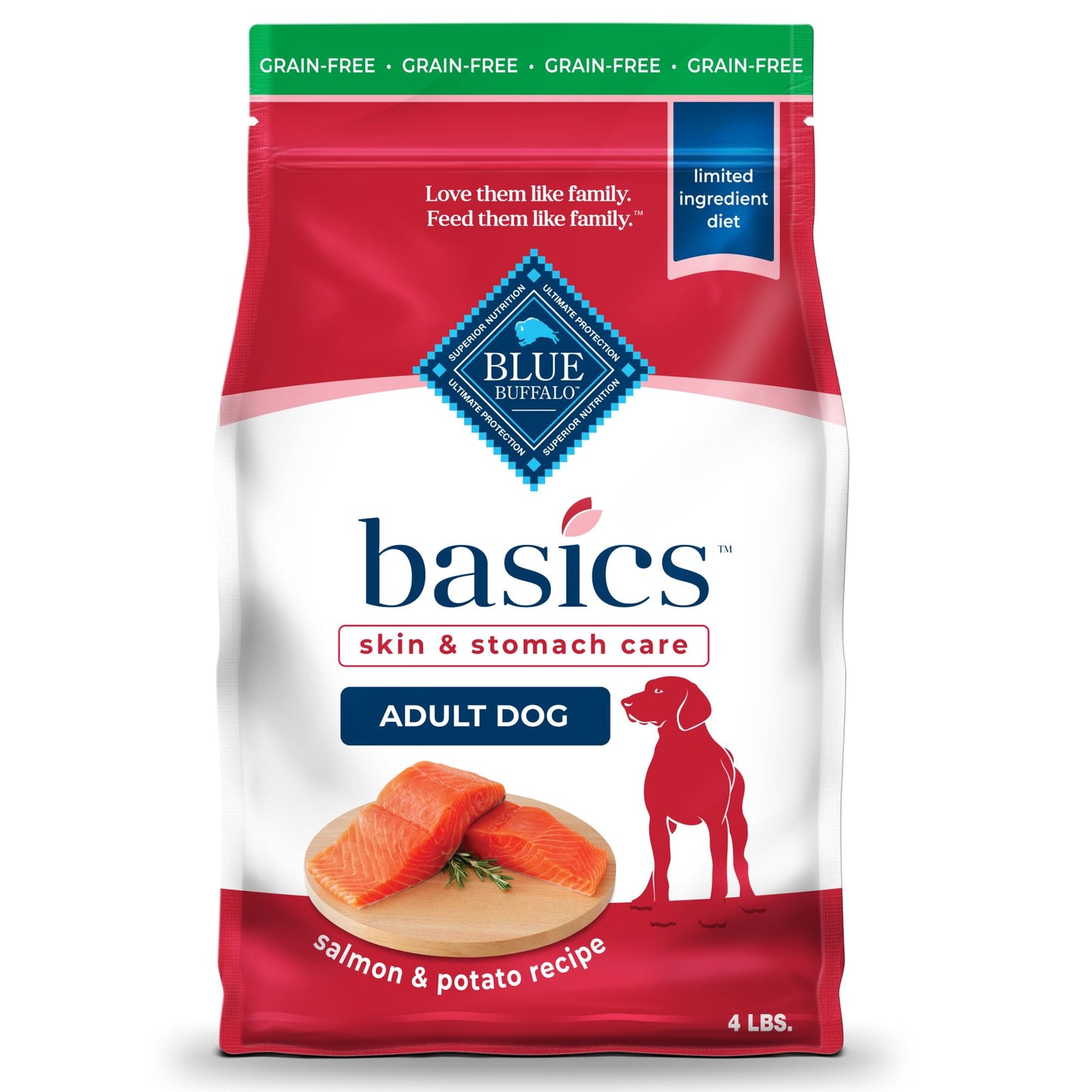 Blue Buffalo Basics Grain Free Salmon Dog Food with limited ingredient diet for sensitive stomachs