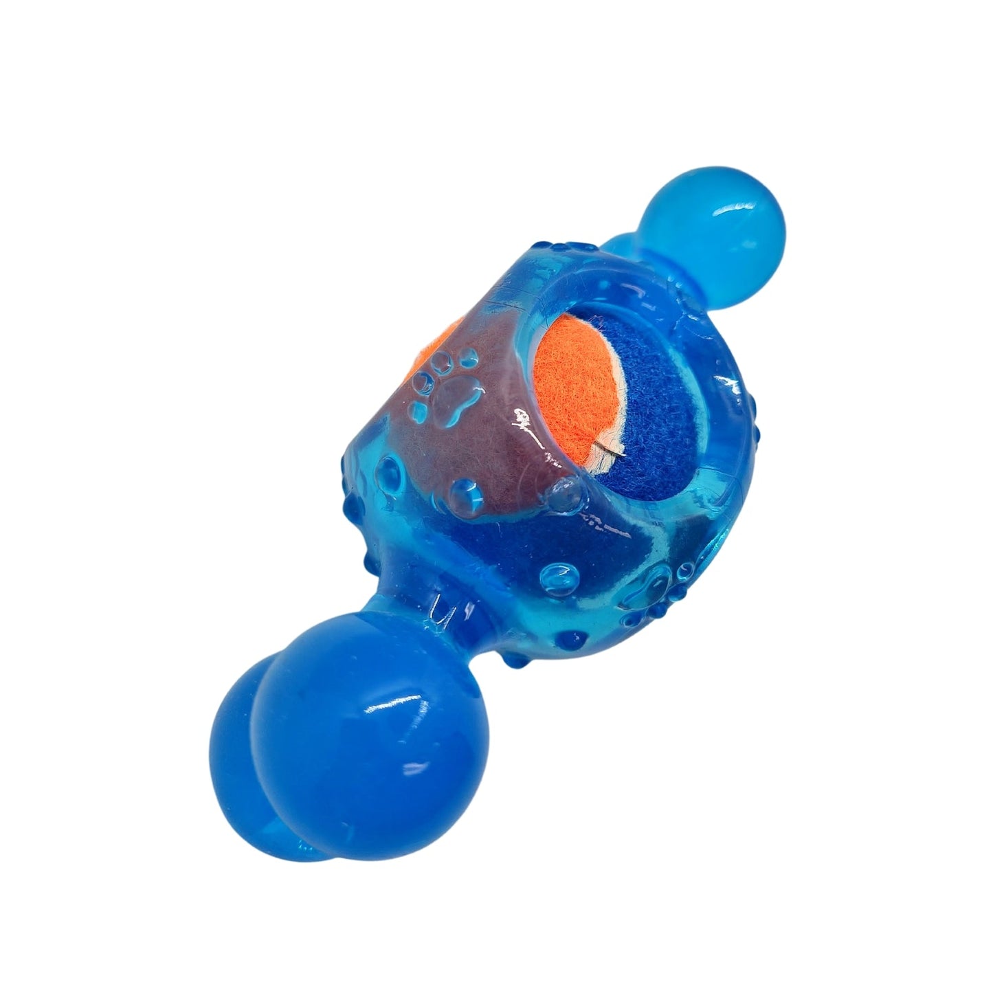 Dog Treats Blue Candy-Inspired Squeaky Tennis Ball Chew Toy - size and texture image for dog treats