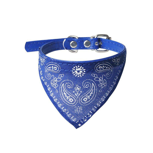 Purrfect Pet Kingdom Blue Paisley Dog Bandana Collar small Purrfect Pet Kingdom