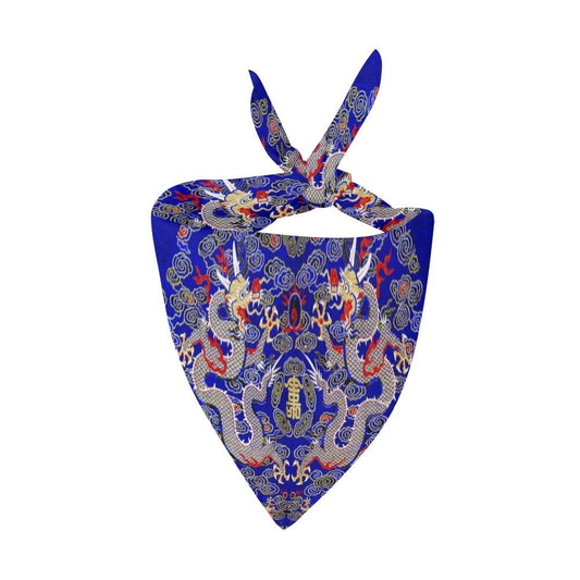 Pet Apparel Blue Imperial Dragon Double-Sided Bandana Essent - main product image for pet apparel