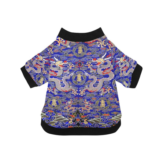 Pet Apparel Blue Imperial Dragon Round Neck Shirt Essential - main product image for pet apparel