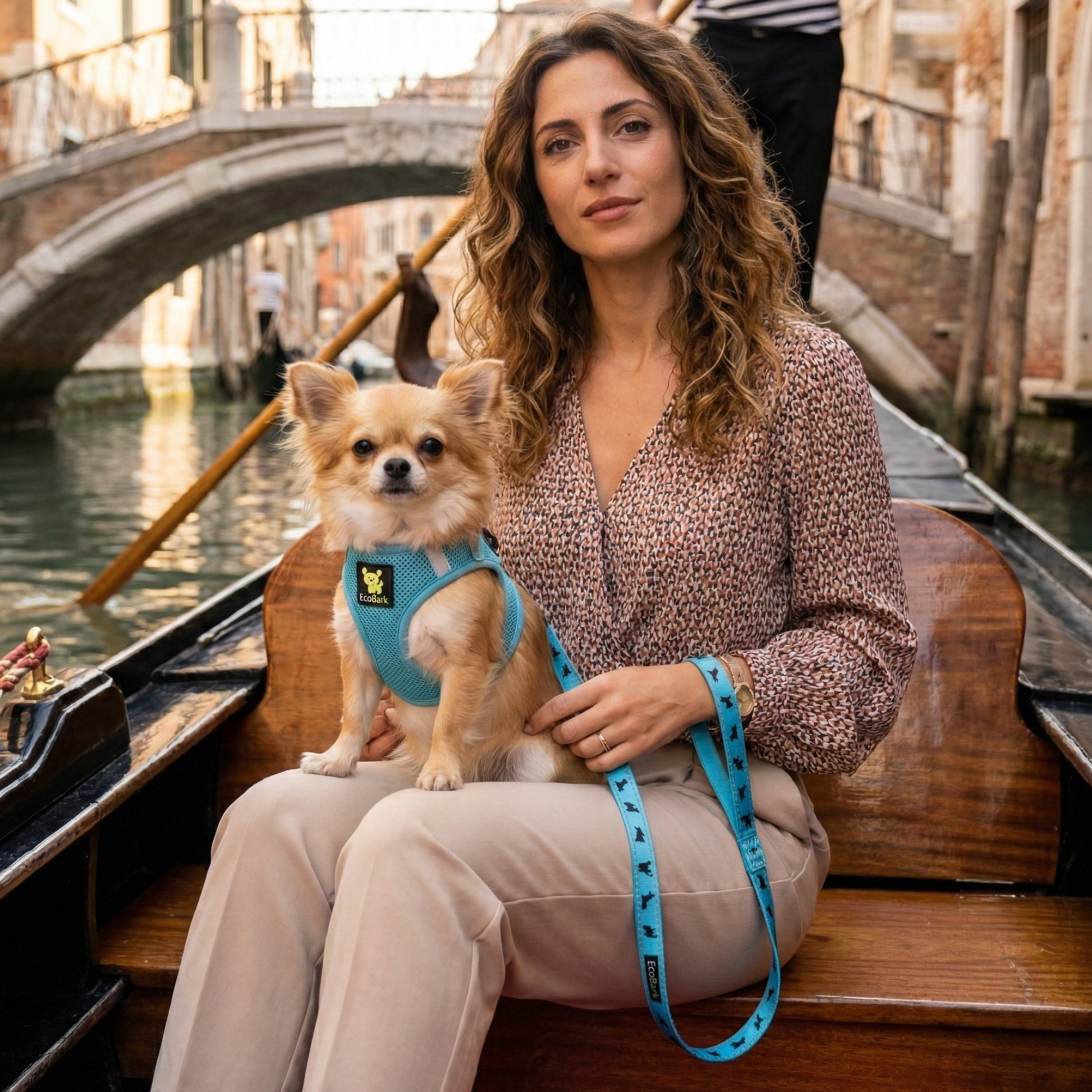 Dog Leash EcoBark Sky Blue Leash- Padded Comfort Grip Padded - gallery product image for dog leash