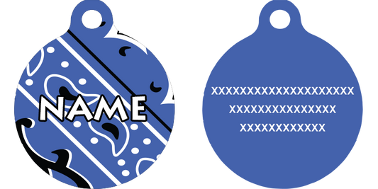 Bandana Blue HD Dog ID Tag