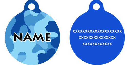 Camo Blue HD Dog ID Tag