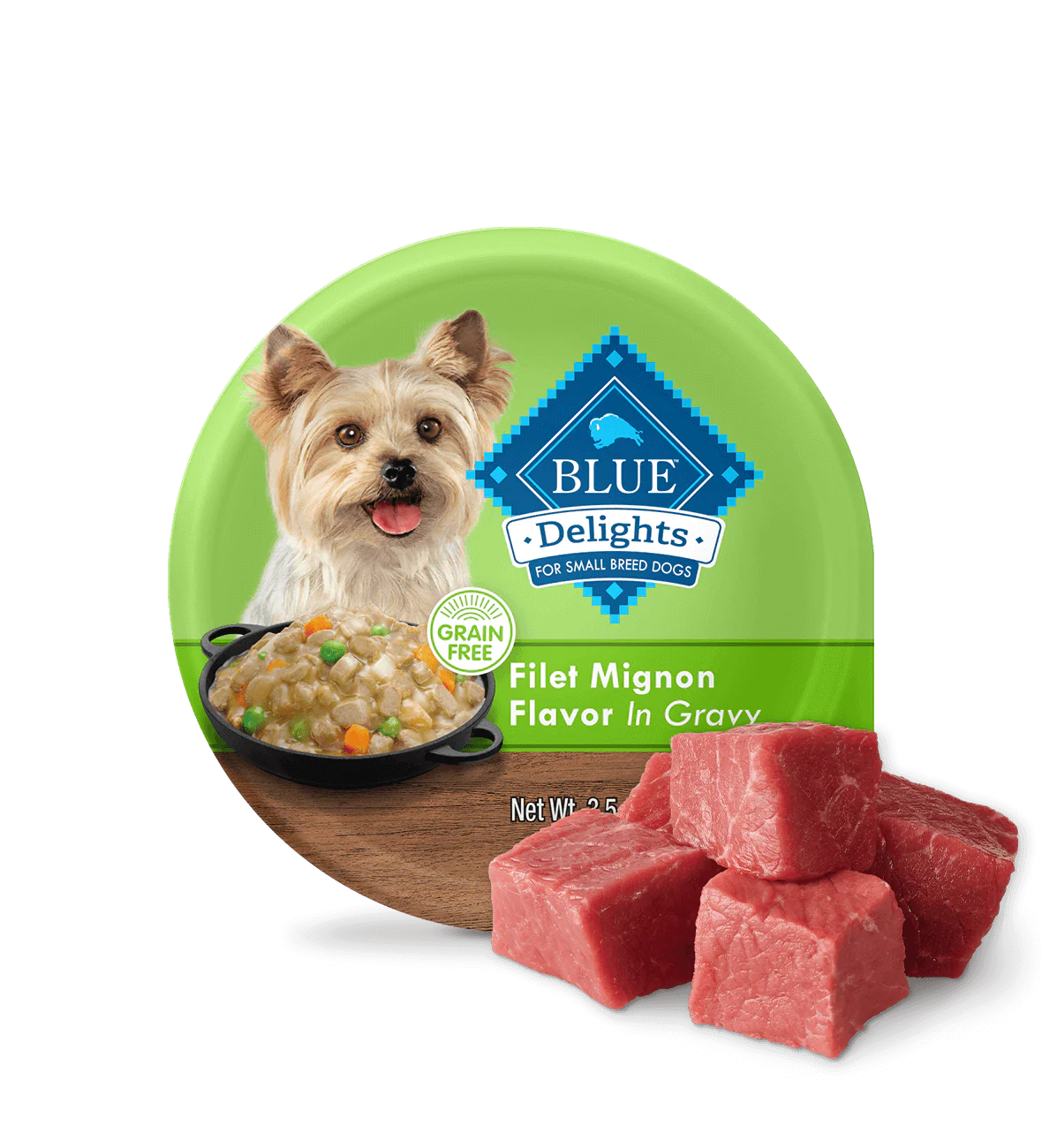 Blue Buffalo Blue Delights Small Breed Adult Dog Filet Mignon Flavor in Hearty Gravy Wet Dog Food (3.5oz)