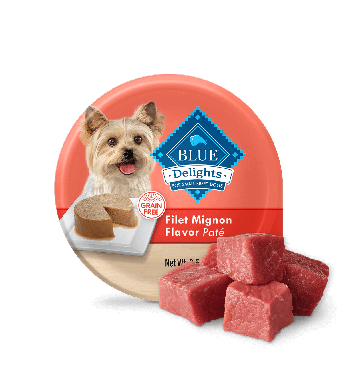Blue Buffalo Delights Small Breed Adult Gog Filet Mignon Pate Wet Dog Food (3.5oz)