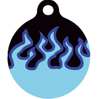 Blue Flames HD Dog ID Tag
