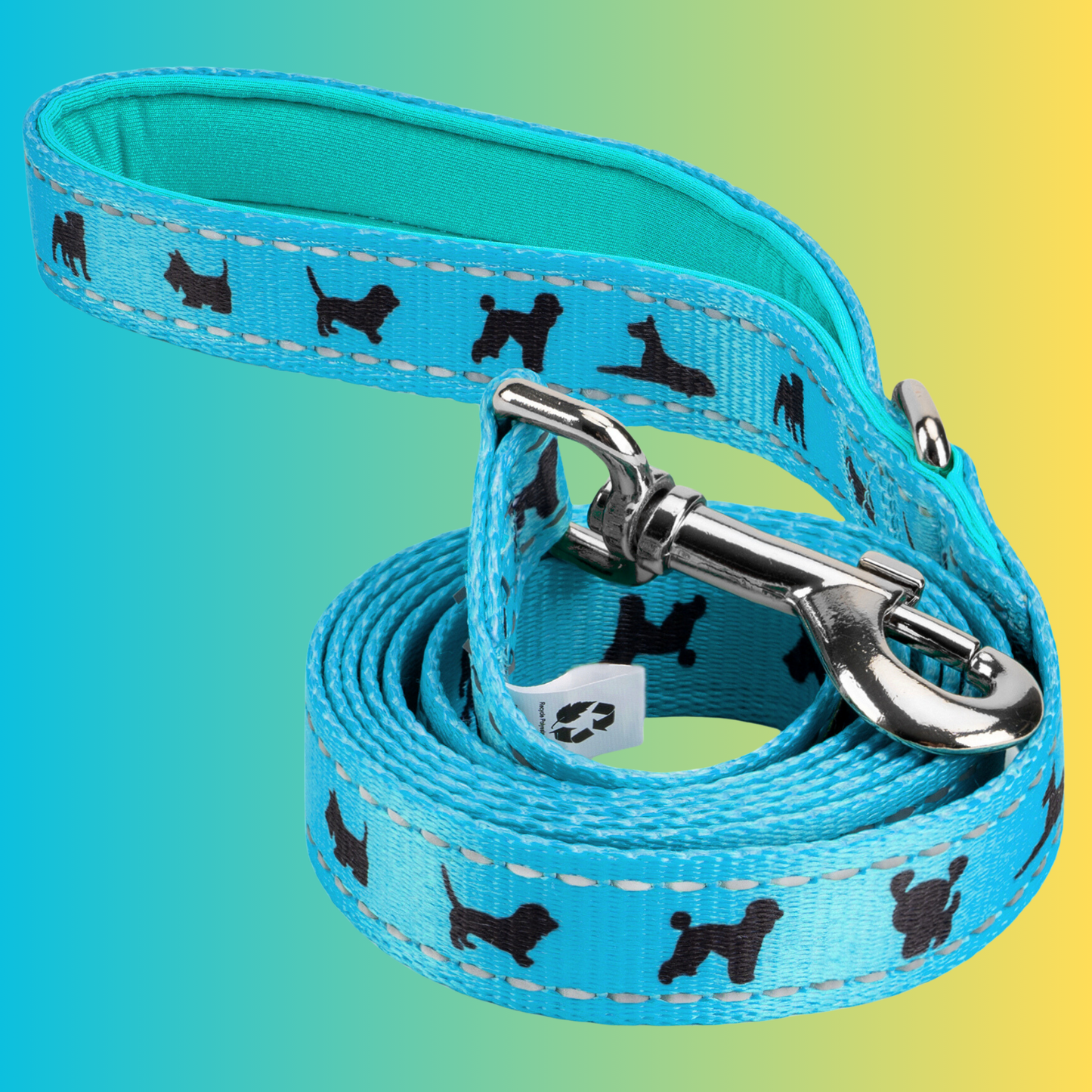 Dog Leash EcoBark Sky Blue Leash- Padded Comfort Grip Padded - gallery product image for dog leash