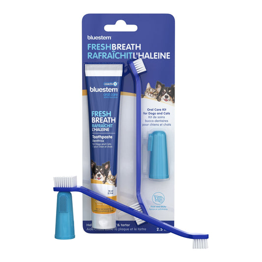 Purrfect Pet Kingdom bluestem coactiv+ Oral Dental Kit for Dogs and Cats ? Toothp (Vanilla Mint) - Premium Toothbrush