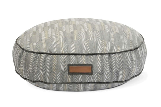 Round Pet Bed Muttly Merle Pattern Plush 🛏️