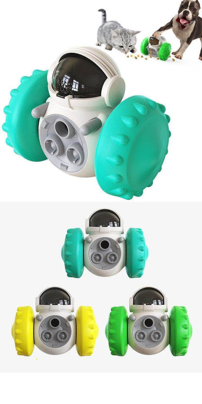 Purrfect Pet Kingdom Brain Booster Dog Toy with colorful wheels and interactive treat dispensing features